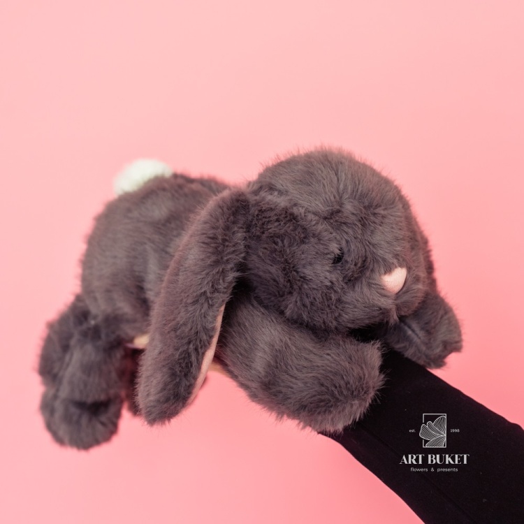 Кролик лежачий 40 см серый