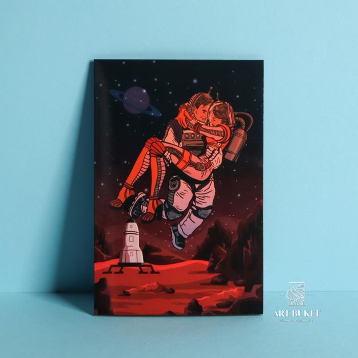 Открытка средняя «Ты космос», влюбленные, 12 × 18 см 