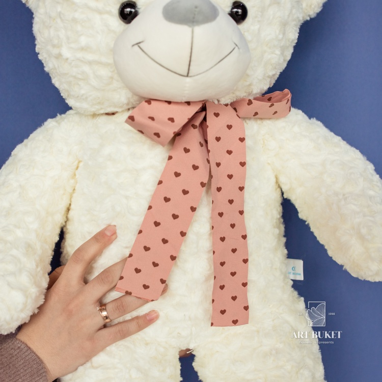 Медведь кучерявый белый 80 см