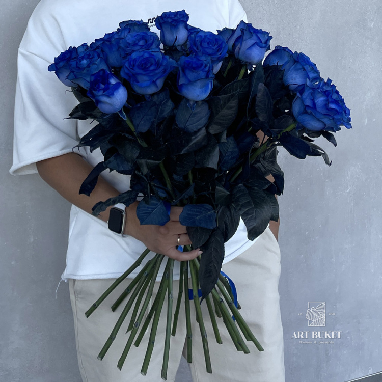 21 синяя роза