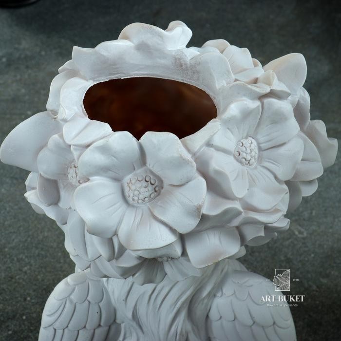 Ваза "Девочка с бантом" белая, 31х20х15см