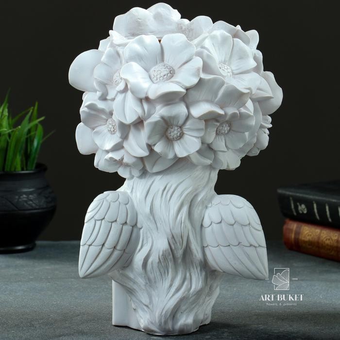 Ваза "Девочка с бантом" белая, 31х20х15см