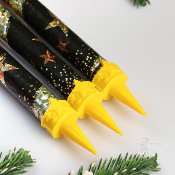 Набор тортовых свечей "Праздничные фонтаны со звёздами" 12,5 см (3 шт)