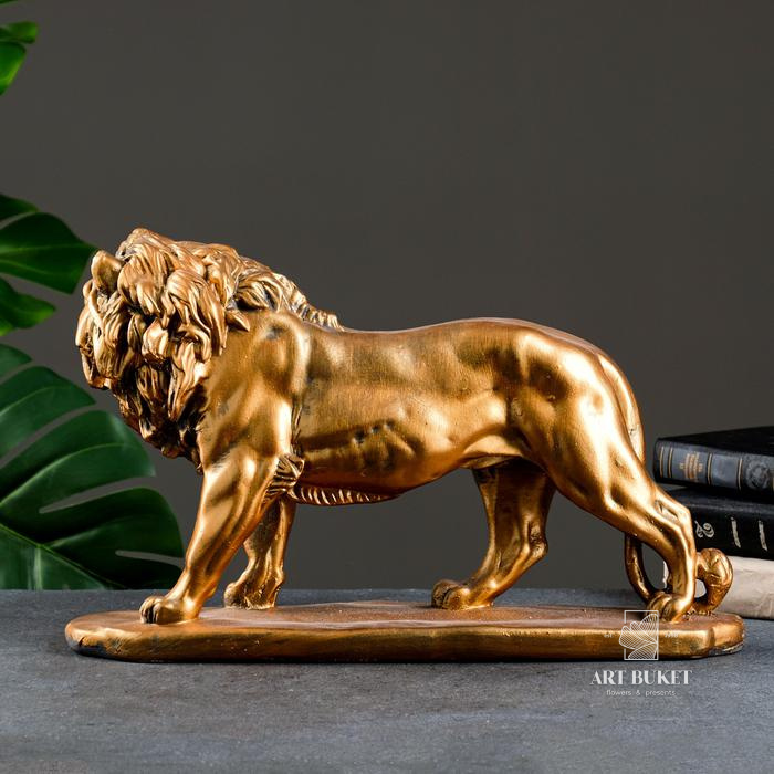 Фигура "Лев идущий" бронза, 45х14х27см