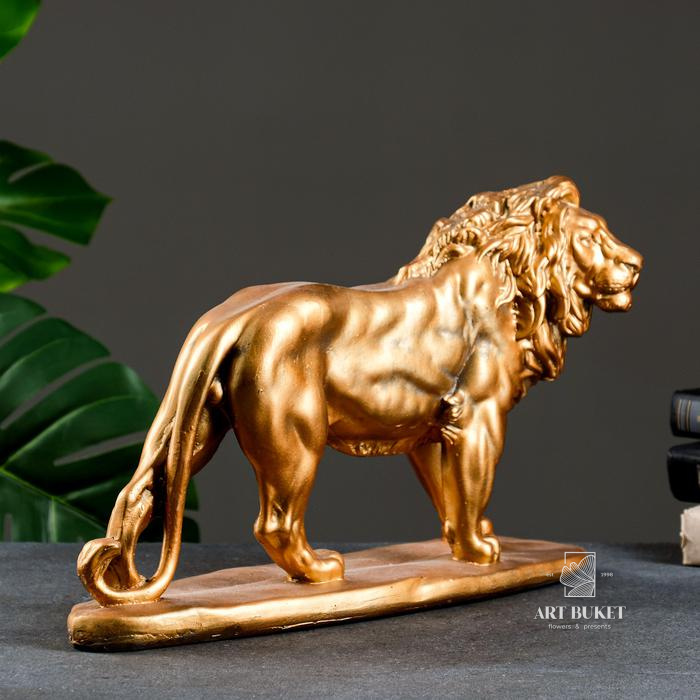 Фигура "Лев идущий" бронза, 45х14х27см