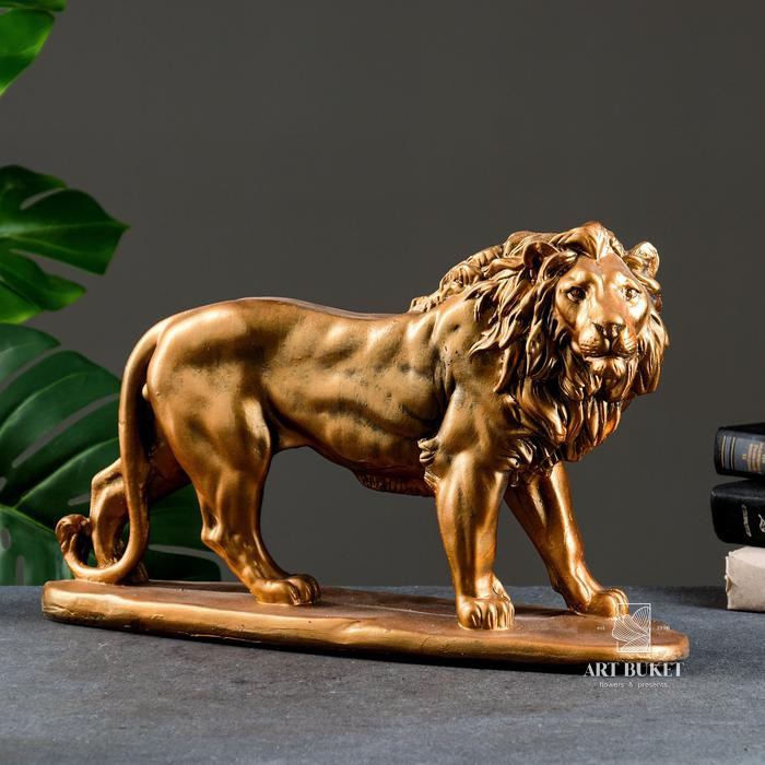 Фигура "Лев идущий" бронза, 45х14х27см