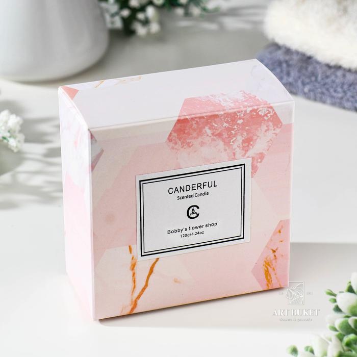 Свеча ароматическая из соевого воска с сухоцветом "Свежие цветы", 110 г            