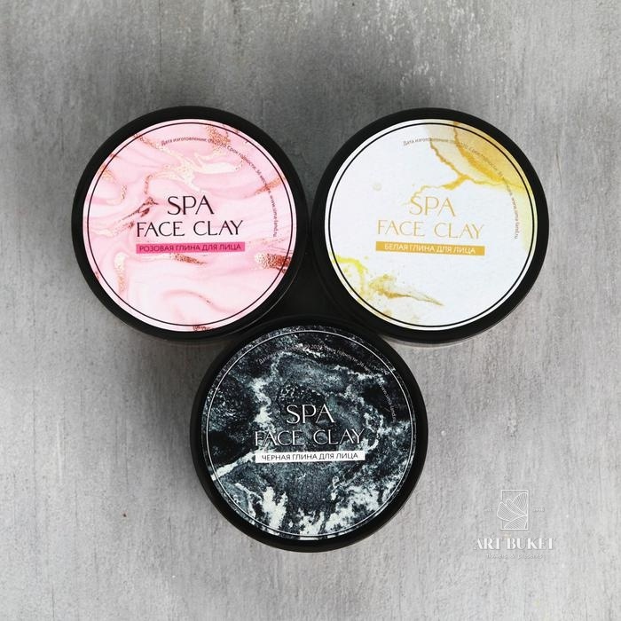 Косметическая глина для лица "Радуй себя", белая, розовая, черная глина, 75 г