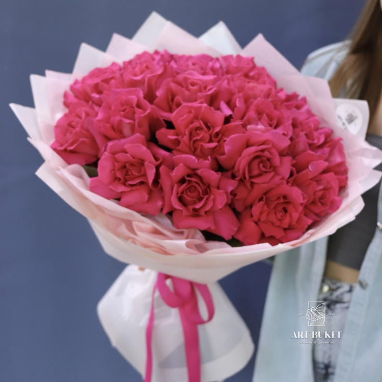 21 французская розовая роза