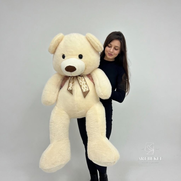 Медведь меховой 120 см бежевый