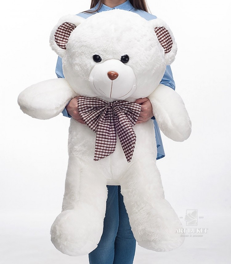 Белый мишка с бантом