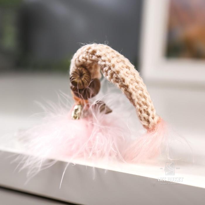 Сувенир полистоун "Ангелочек-стесняшка в розовой пуховой юбке" МИКС 18х3,5х4 см   