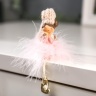 Сувенир полистоун "Ангелочек-стесняшка в розовой пуховой юбке" МИКС 18х3,5х4 см   