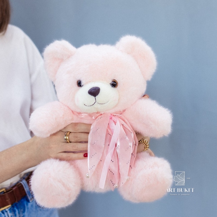 Медведь с бантом 30 см микс