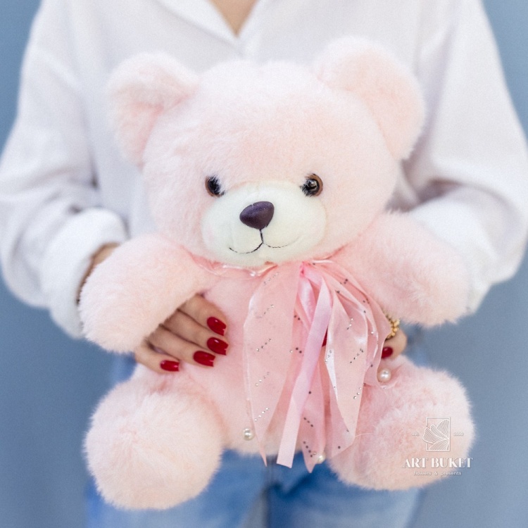 Медведь с бантом 30 см микс