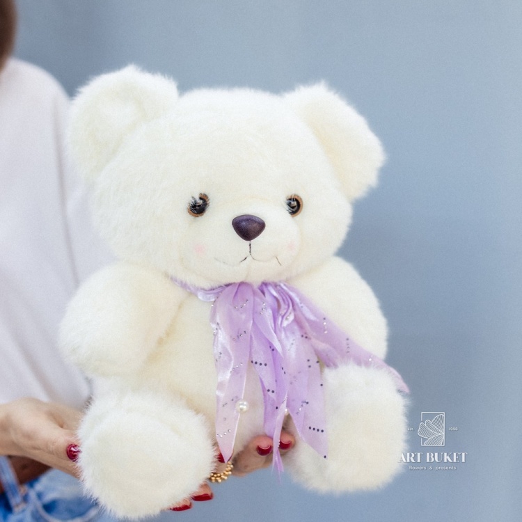 Медведь с бантом 30 см микс