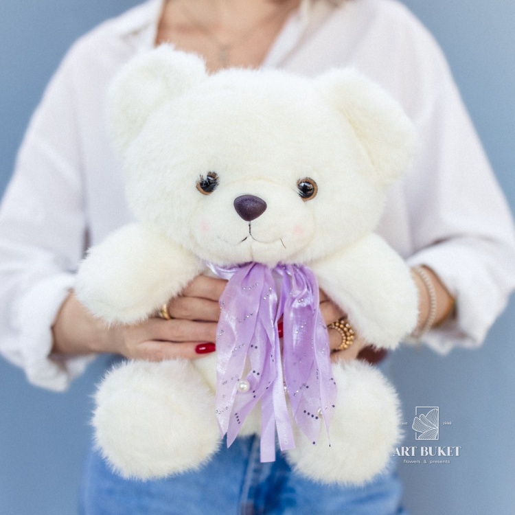 Медведь с бантом 30 см микс