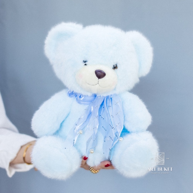 Медведь с бантом 30 см микс