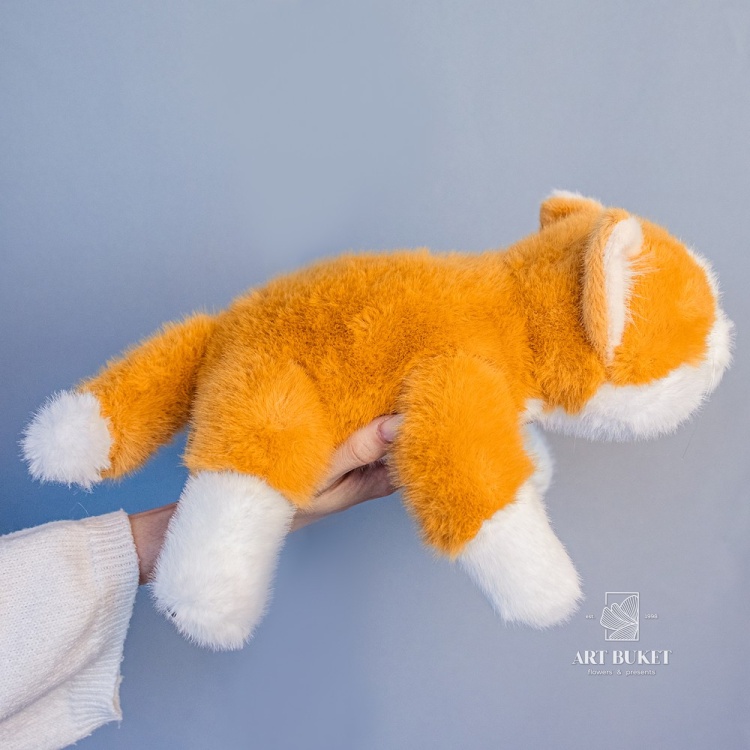 Кошка лежачая с наполнителем 25 см микс