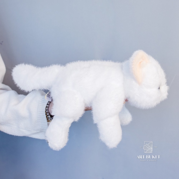 Кошка лежачая с наполнителем 25 см микс