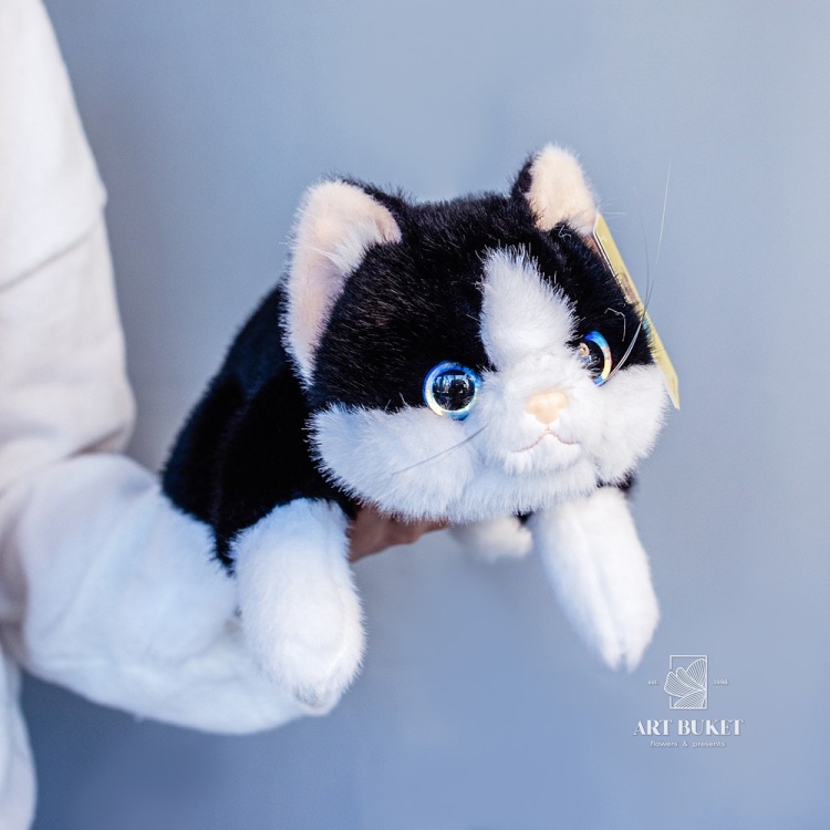 Кошка лежачая с наполнителем 25 см микс