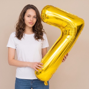 Шар цифра 7 золото 102 см фольгированный