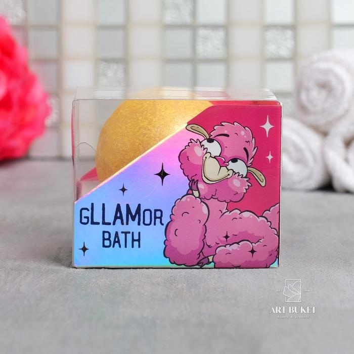 Бомбочка для ванной "GLLAMOUR BATH", 130 г, глиттер, аромат персик   