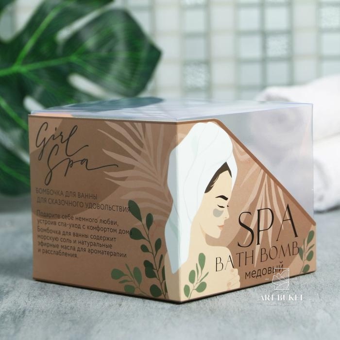 Релаксирующая бомбочка с солью Girl SPA, с медовым ароматом, 300 г