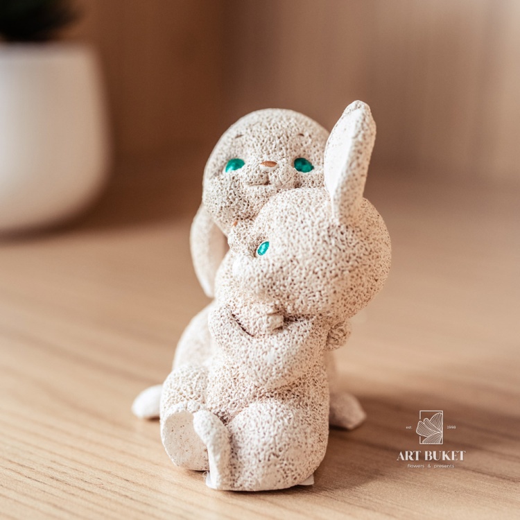 Набор фигур "Зимние кролики" бежевые #4