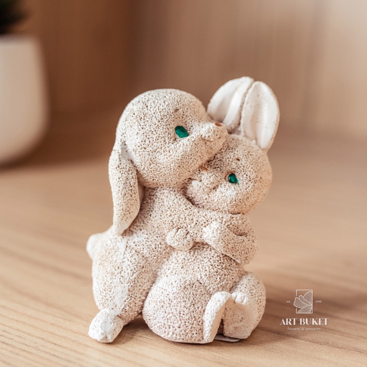 Набор фигур "Зимние кролики" бежевые #4