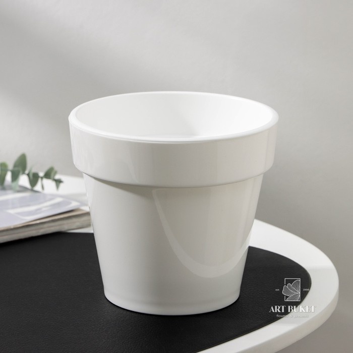 Кашпо для цветов со вставкой Plast-Avenue «Порто», 1 л, пластик, белое