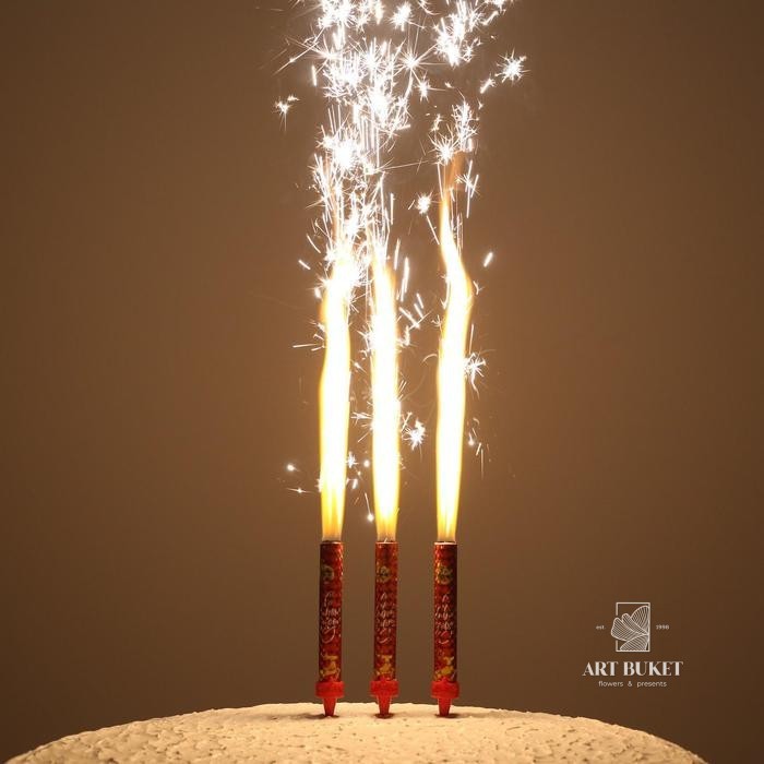 Набор тортовых свечей "Праздничные фонтаны. С Новым Годом" 12,5 см (3 шт)