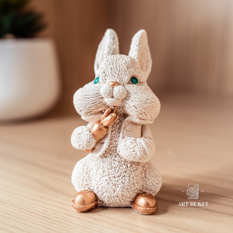 Набор фигур "Зимние кролики" бежевые #1