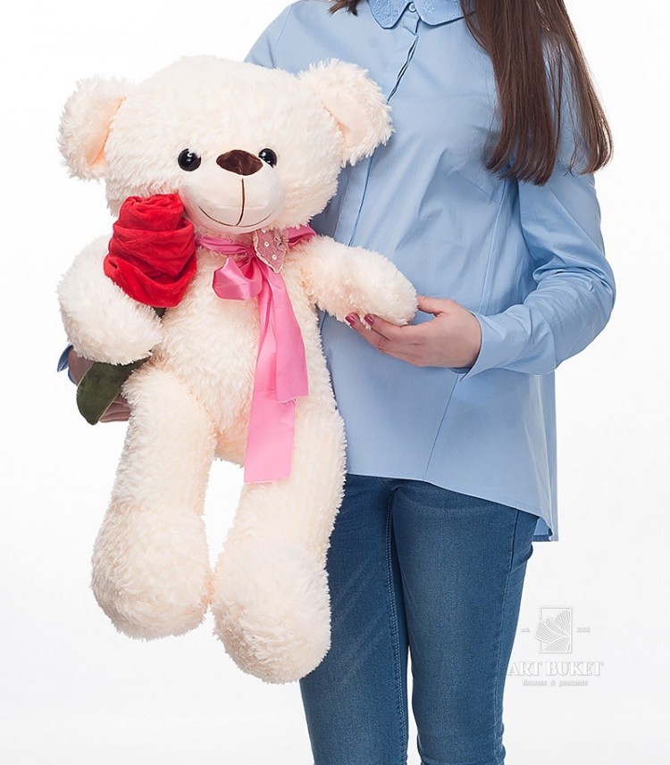 Мишка с розой