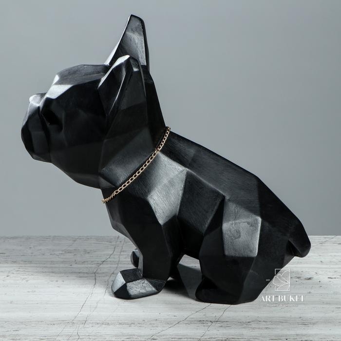 Статуэтка "Собака оригами" чёрная, 24 см