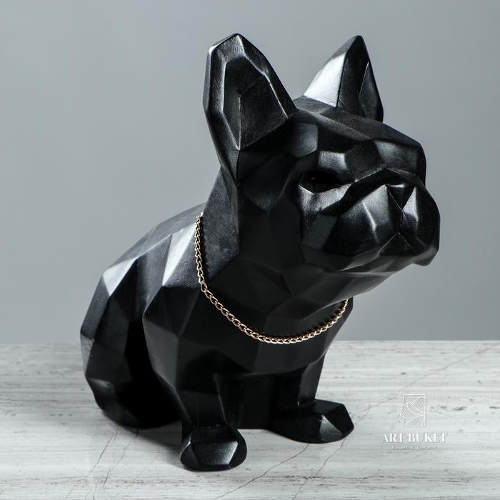 Статуэтка "Собака оригами" чёрная, 24 см