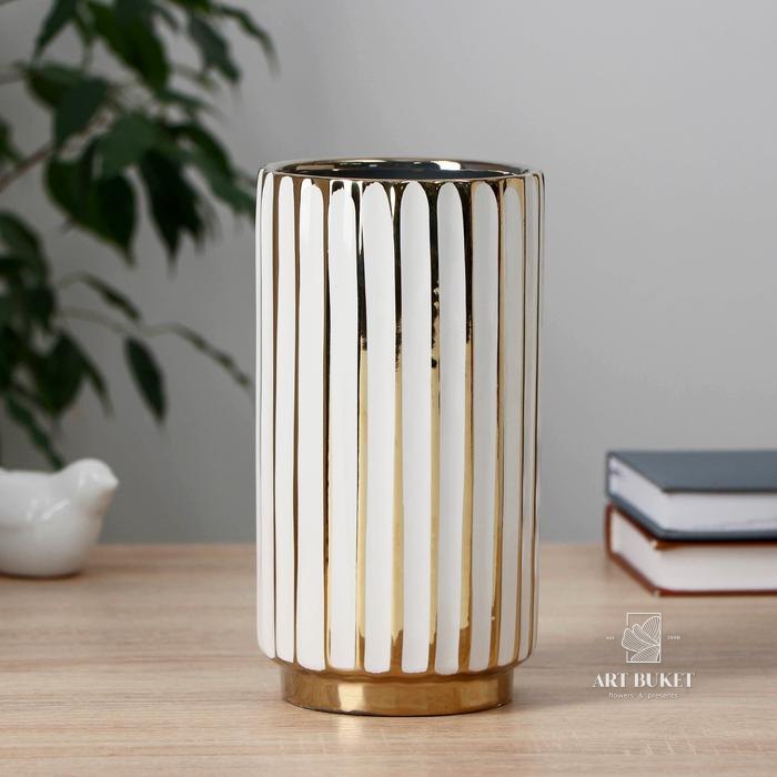 Ваза керамика "Елизавет" 11х21 см, белый