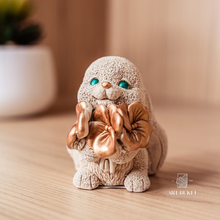 Набор фигур "Зимние кролики" бежевые #3