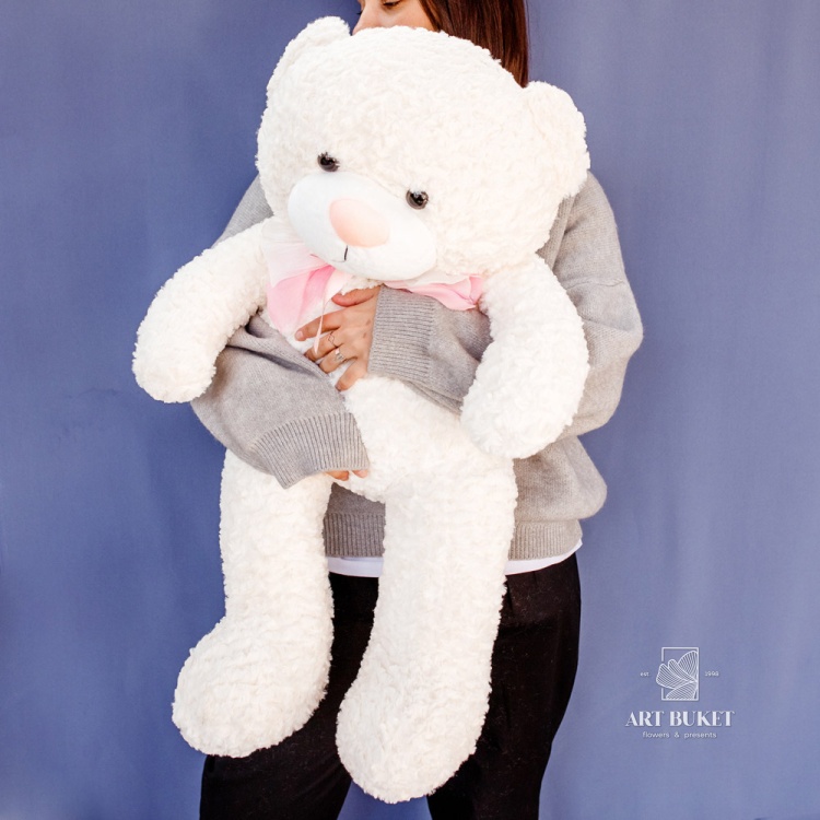 Медведь снежинка 80 см белый