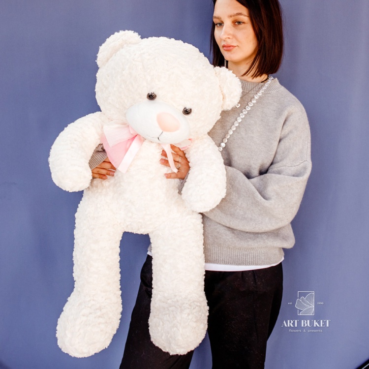 Медведь снежинка 80 см белый