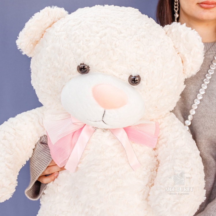 Медведь снежинка 80 см белый