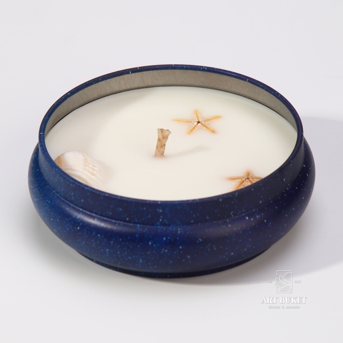 Свеча ароматическая из соевого воска с сухоцветом "Морской бриз", 3х8,5 см, 110 г   