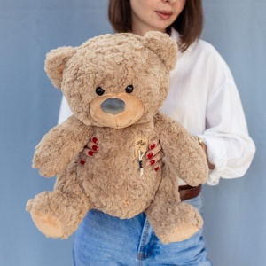 Медведь "Good vibes" 40 см коричневый