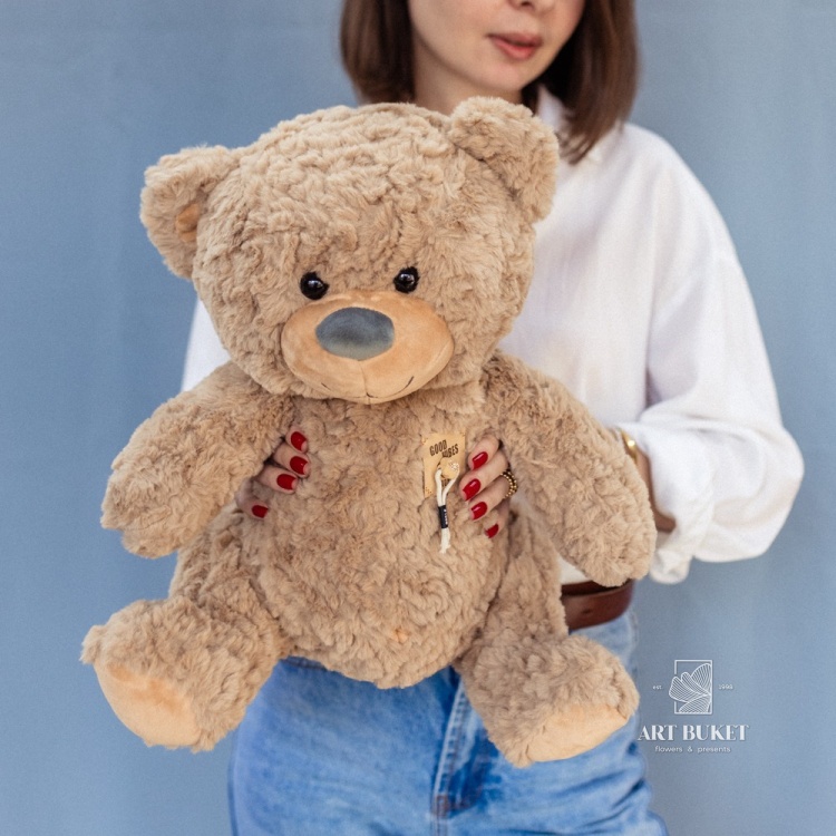 Медведь "Good vibes" 40 см коричневый