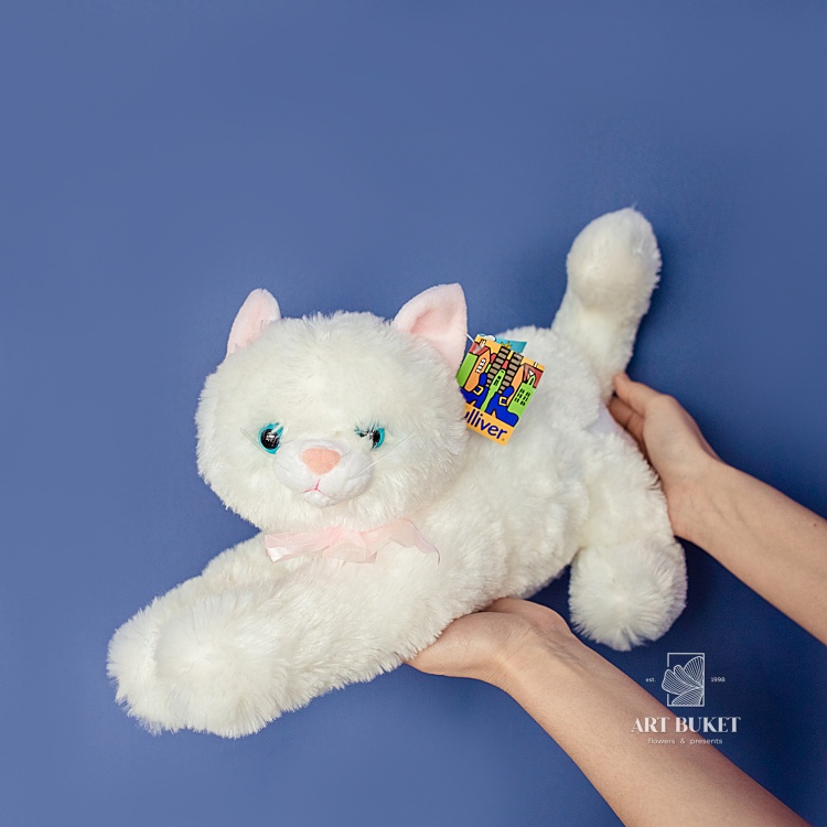 Кошка белая музыкальная 35 см