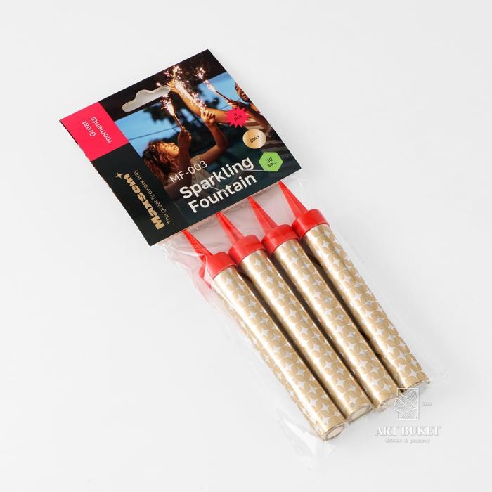 Набор тортовых свечей "Фонтаны" 10 см (4 шт) 