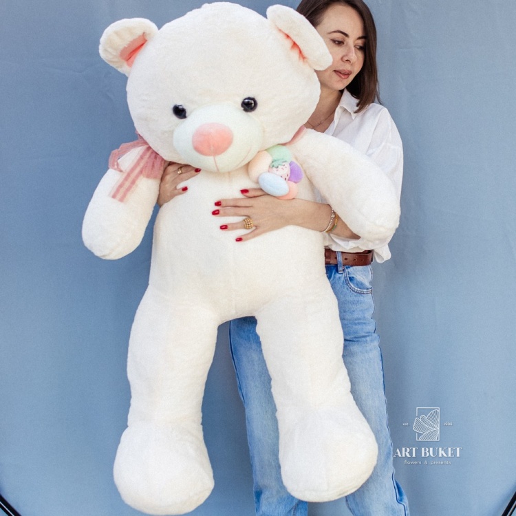 Медведь с цветком на груди 110 см 