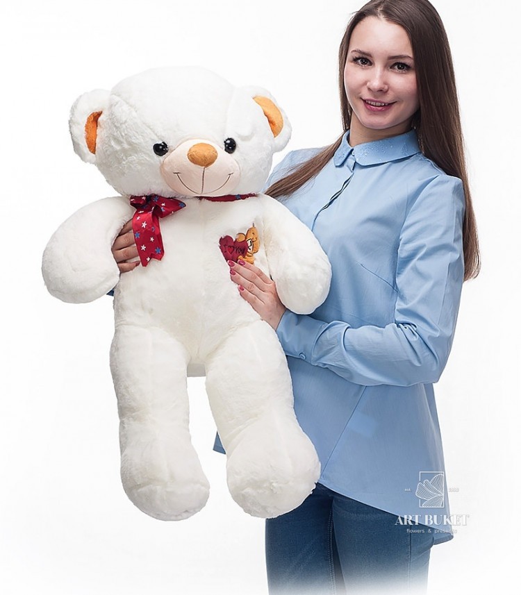 Медведь с красным шарфом В наличии коричневый