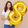 Шар цифра 8 золото 102 см фольгированный