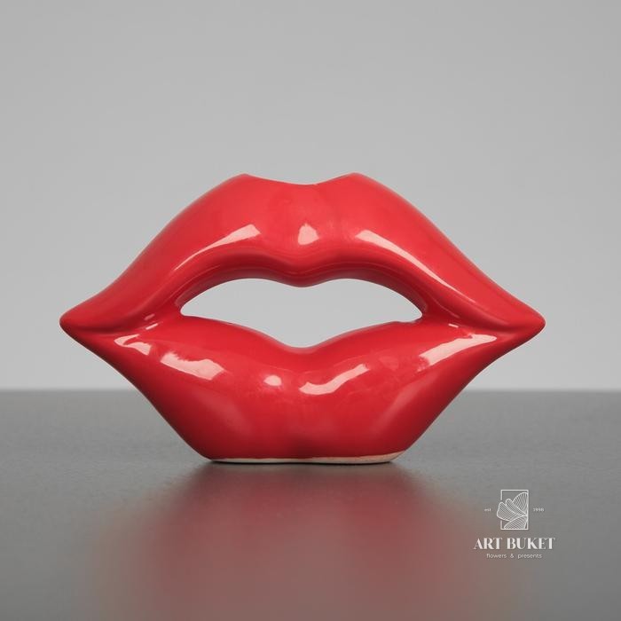 Статуэтка "Губы", красный цвет, 9,5 см, керамика